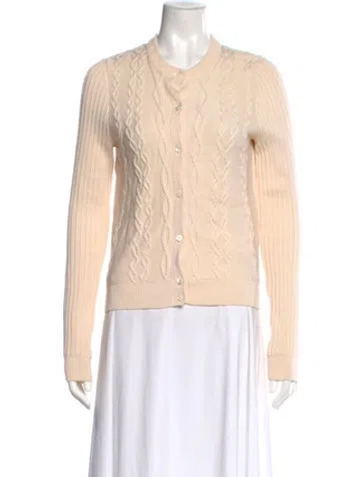 Pre-owned Carven Wool Crew Neck Sweater In Neutral