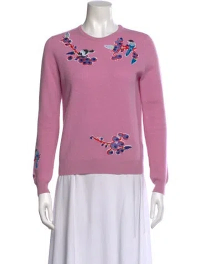 Pre-owned Carven Wool Graphic Print Sweater In Pink