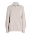 Carven Wool Zip-up Sweater In White
