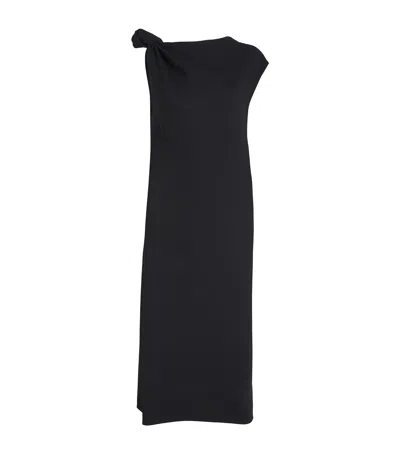 Carven Wool Knot-detail Midi Dress In Black