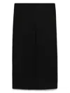 Carven Wool Midi Skirt In 黑色