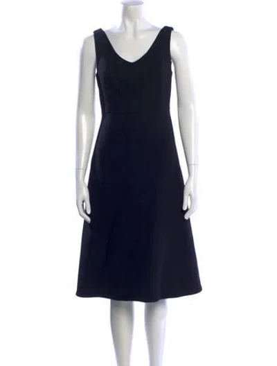 Pre-owned Carven Wool Midi Length Dress In Black