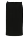 Carven Wool Midi Skirt In Black
