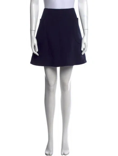 Pre-owned Carven Wool Mini Skirt In Blue