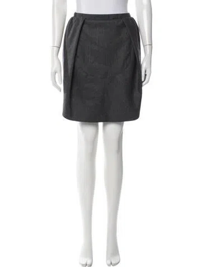 Pre-owned Carven Wool Mini Skirt In Grey