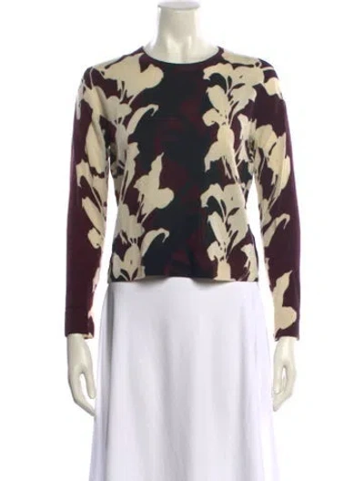 Pre-owned Carven Wool Printed Sweater In Green