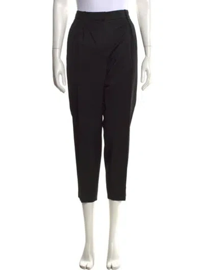Pre-owned Carven Wool Straight Leg Pants In Black
