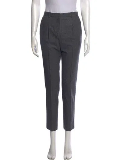 Pre-owned Carven Wool Straight Leg Pants In Gray