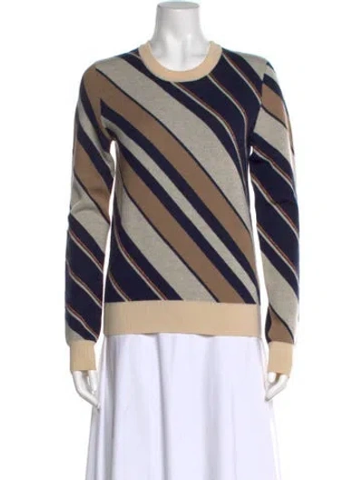 Pre-owned Carven Wool Striped Sweater In Blue