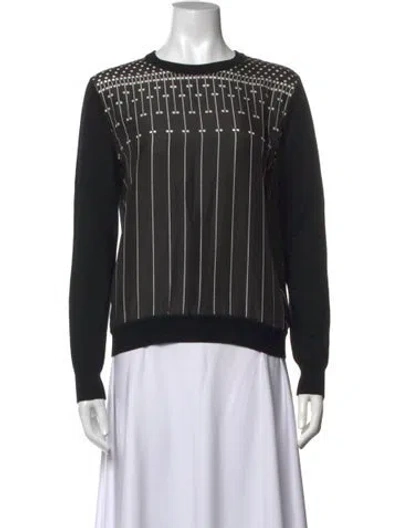 Pre-owned Carven Wool Striped Top In Black