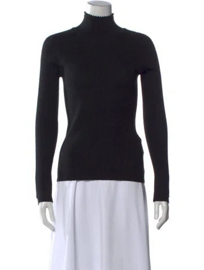 Pre-owned Carven Wool Turtleneck Sweater In Black