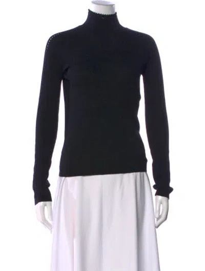 Pre-owned Carven Wool Turtleneck Sweater In Black