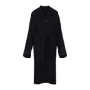 Carven Wrap-around Blue Wool-cashmere Blend Coat
