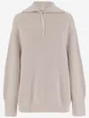 Carven Wool Zip-up Sweater In Neutral