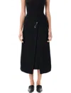 Carven Wrap-effect Embellished Crepe Midi Skirt
