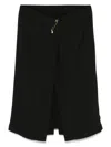 Carven Wrap-effect Embellished Crepe Midi Skirt In Black  