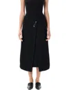 Carven Wrap-effect Embellished Crepe Midi Skirt In Black