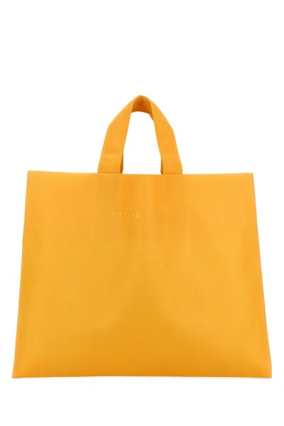 Carven Yellow Canvas Shopping Bag
