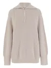 Carven Wool Zip-up Sweater In Neutral