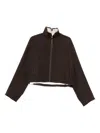 Carven Zip-up Wool Jacket In Brown