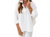 Caryn Lawn Abby Heart One Size Top In White In White