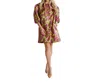 Caryn Lawn Asher Jacquard Dress In Chartreuse/pink In Multi