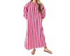 Caryn Lawn Cabana Maxi Dress In Red Stripe In White