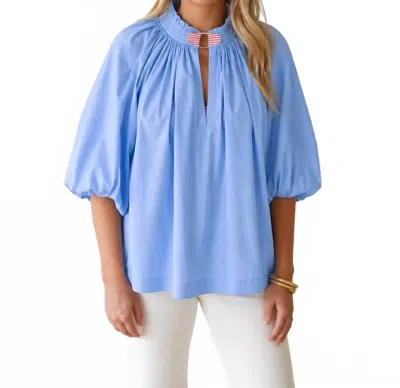 Caryn Lawn Camille Top In Blue
