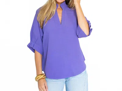 Caryn Lawn Caroline Waffle Top In Purple