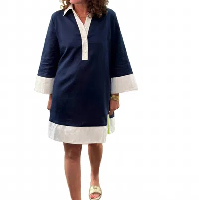 Caryn Lawn Carrie Mini Dress In Navy In Blue