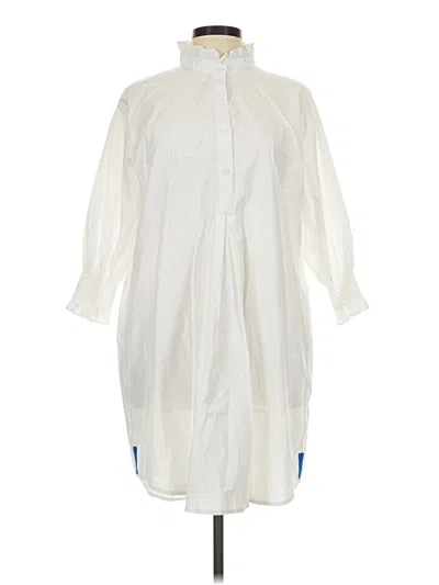 Pre-owned Caryn Lawn Casual Dress In White