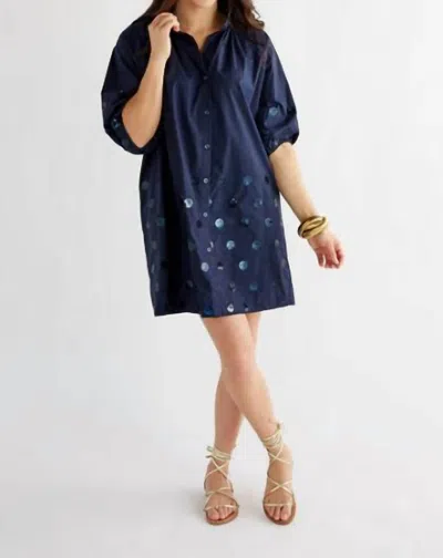 Caryn Lawn Celia Sequin Dress In Navy In Blue