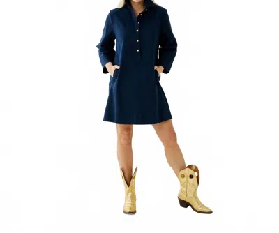 Caryn Lawn Chloe Mini Dress In Navy In Blue