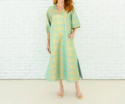 Caryn Lawn Coco Jacquard Dress In Lime In Green
