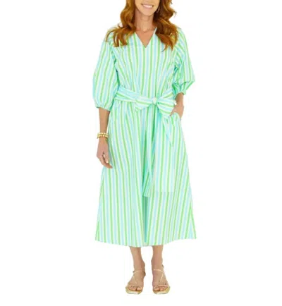 Caryn Lawn Coco Palm Beach Dress In Green And Blue
