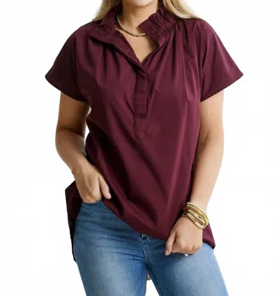 Caryn Lawn Emily Top In Burgundy