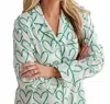 Caryn Lawn Heart Sleep Pajama Shirt In Green In Green