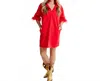 Caryn Lawn Heather Feather Mini Dress In Red In Red