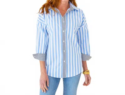 Caryn Lawn Katherine Top In Blue/black