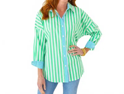 Caryn Lawn Katherine Top In Green/aqua