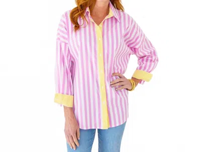 Caryn Lawn Katherine Top In Pink/yellow