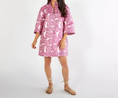 Caryn Lawn Keri Jacquard Rose Dress In Pink