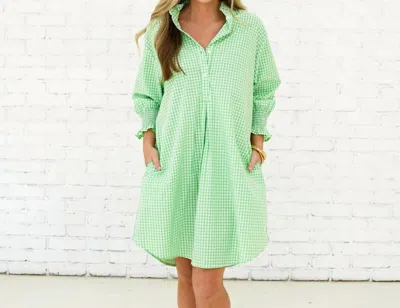 Caryn Lawn Kimberly Opposite Gingham Mini Dress In Green