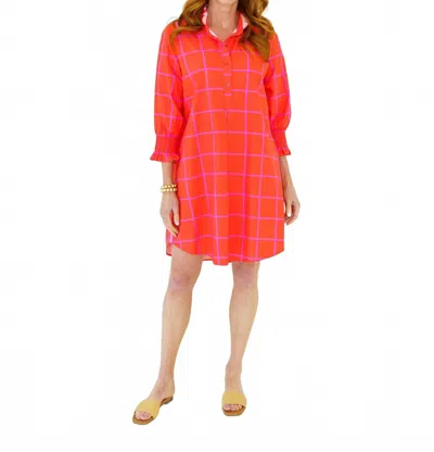 Caryn Lawn Kimberly Park Mini Dress In Red/pink