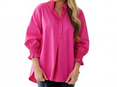 Caryn Lawn Kimberly Sparkle Top In Pink