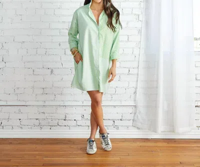 Caryn Lawn Lawn Shirt Dress In Lime In Green