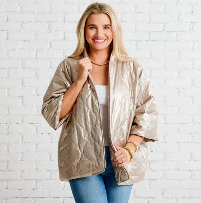 Caryn Lawn Penny Puffer Jacket In Gold