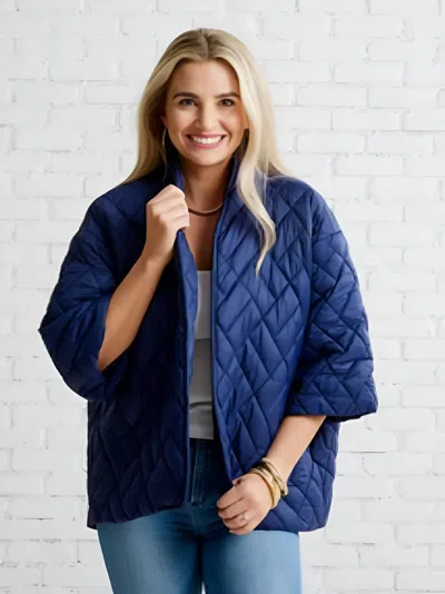 Caryn Lawn Penny Puffer Jacket In Midnight Navy In Blue