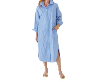 Caryn Lawn Phoebe Dress In Blue And Navy