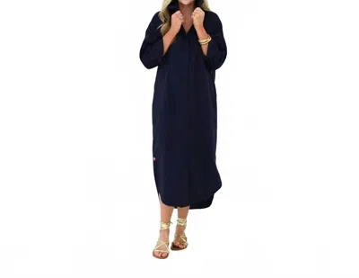 Caryn Lawn Piper Long Dress In Navy In Blue